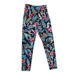 Mink Pink Move Leggings Tropical Floral Print High Rise Athletic Crop Size S